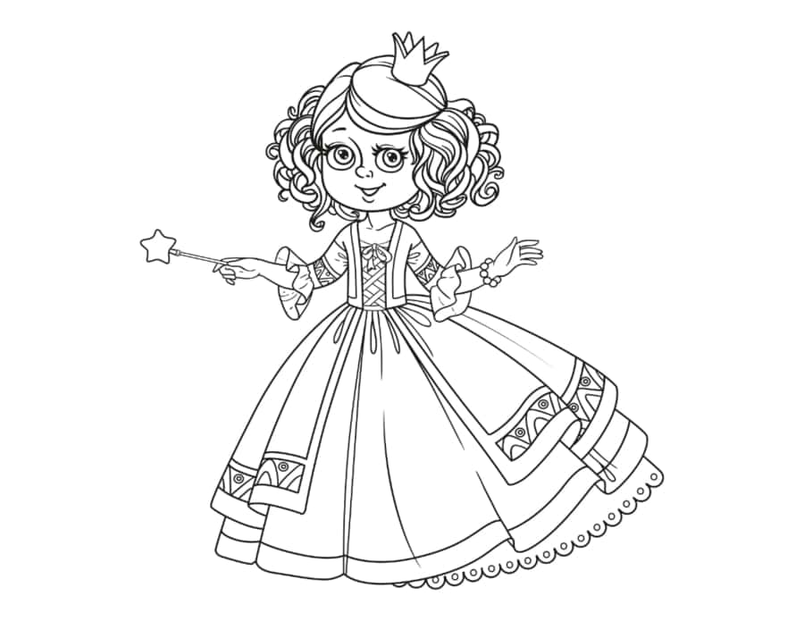 Princess Fairy Princess Coloring Pages Pdf Free Vectors
